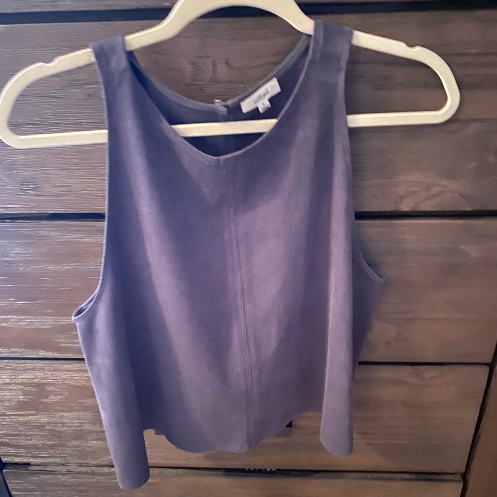 Aritzia stone grey suede flowy tank